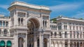 The Galleria Vittorio Emanuele II timelapse on the Piazza del Duomo Cathedral Square . Royalty Free Stock Photo
