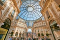 Galleria Vittorio Emanuele interior with people in Milan, Italy Royalty Free Stock Photo