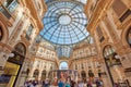 Galleria Vittorio Emanuele interior with people in Milan Royalty Free Stock Photo