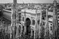 Galleria Vittorio Emanuele view from Duomo roof terrace Milan Italy black and white image Royalty Free Stock Photo