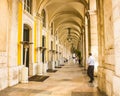 Galleries of PraÃÂ§a do ComÃÂ©rcio in downtown Lisbon, Portugal Royalty Free Stock Photo