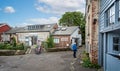 Galleries and shops in the old Town Mill artisan quarter of Lyme Regis, Dorset, UK Royalty Free Stock Photo