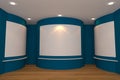 Gallery blue room Royalty Free Stock Photo
