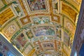 Gallery ceiling at the Vatican Museum in the Vatican Royalty Free Stock Photo