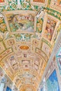 Gallery ceiling at the Vatican Museum in the Vatican City, Rome, Italy Royalty Free Stock Photo