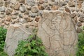 Gallery of the dancers in Monte Alban archaeological site, Oaxaca, Mexico Royalty Free Stock Photo