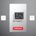 gallery, image, landscape, nature, photo Glyph Icon in Carousal Pagination Slider Design & Red Download Button Royalty Free Stock Photo