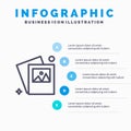 Gallery, Image, Photo Line icon with 5 steps presentation infographics Background Royalty Free Stock Photo