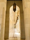 A gallery inside Sultan Qaboos Grand Mosque in Muscat, Oman