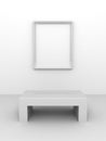 Gallery Interior with empty framel and bench Royalty Free Stock Photo