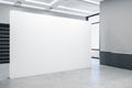 Gallery interior with white empty exhibition stand Royalty Free Stock Photo