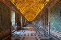 The Gallery of Maps inside of the Vatican Museums with no people. Vatican Museum without crowds Royalty Free Stock Photo