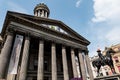 Gallery of Modern Art at Glasgow with Equestrian statue of the Duke of Wellington with traffic cone on his head