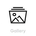 Gallery picture icon. Editable line vector.