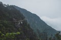 Gallery road on cliff on Mingyue Mountain, China