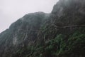 Gallery road on cliff on Mingyue Mountain, China