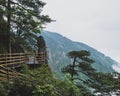 Gallery road on cliff on Mingyue Mountain, China