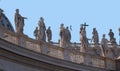 Gallery of saints, fragment of colonnade of St. Peters Basilica in Rome
