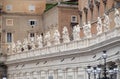 Gallery of saints, fragment of colonnade of St. Peters Basilica, Rome