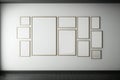 Gallery wall mockup, frames on the wall, minimalist frame mockup, Generative AI