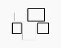 Gallery wall mockup set, 5 black and white frames. Clean, modern, and minimalist frame mockup.