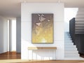 gallery wall modern interior - 3D rendering Royalty Free Stock Photo