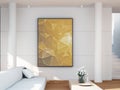 Gallery wall modern interior - 3D rendering Royalty Free Stock Photo