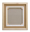 Gallery wrapped blank back view canvas in wooden frame construct Royalty Free Stock Photo