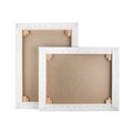 Gallery wrapped blank canvas on wooden frame - stretcher bar Royalty Free Stock Photo