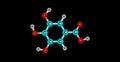 Gallic acid molecular structure isolated on black Royalty Free Stock Photo
