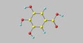 Gallic acid molecular structure isolated on grey