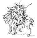 Gallic Horsemen vintage illustration