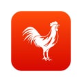 Gallic rooster icon digital red