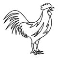 Gallic rooster icon, outline style