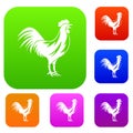 Gallic rooster set collection Royalty Free Stock Photo