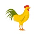 Gallic rooster, symbol of France icon, flat style