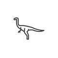 Gallimimus dinosaur line icon