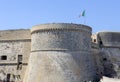 View of the tower of Gallipoli castle in the seaside town of Gallipoli, province of Lecce, Italy