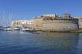 View of the tower of Gallipoli castle in the seaside town of Gallipoli, province of Lecce,