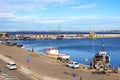 GALLIPOLI, ITALY, MARCH, 28, 2023: Cityscape of Gallipoli from The Pope John Paul II Bridge, Apulia, Italy, Europe.