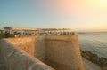 Gallipoli, Puglia, Italy. August 2021. The amazing atmosphere of the sunset makes the aperitif moment magical. People flock to