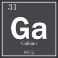 Gallium chemical element, dark square symbol