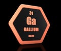 Gallium chemical element periodic table symbol 3d render
