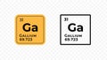 Gallium, chemical element of the periodic table vector