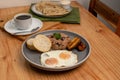 Gallo pinto costa rica traditional breakfast with black coffee and tortillas Royalty Free Stock Photo