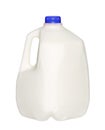 Gallon Milk Bottle with blue Cap Isolated on White