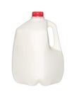 Gallon Milk Bottle with Red Cap Isolated on White