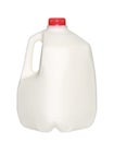 Gallon Milk Bottle with Red Cap on White Royalty Free Stock Photo