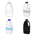 Gallon plastic milk bottle icon in cartoon style isolated on white background. Milk product and sweet symbol stock