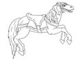 Gallop into Creativity: Intricate Horse Outline for Coloring Book